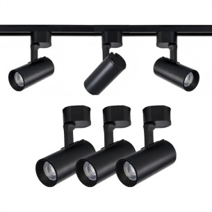 Trilho Eletrificado Elgin Com 3 Spots 7W. Preto 3000K.