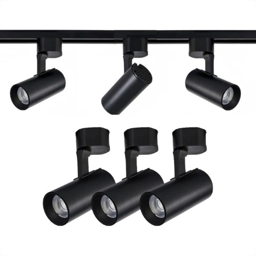 Trilho Eletrificado Elgin Com 3 Spots 7W. Preto 3000K.