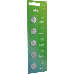 Pilha Elgin Bateria 3V. Litio Cromado 2430 Com 5 Pecas