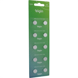Pilha Elgin Alcalina Bateria Ag10 - Lr1130- Lr54 Com 10 Pecas - 82254