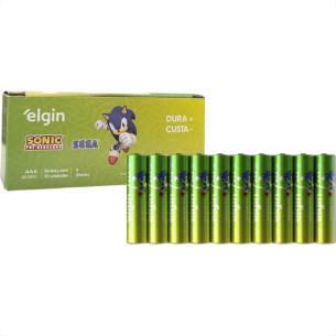 Pilha Elgin Alcalina Aaa Palito Caixa Com 40 Pecas (4 Pacotes Shrinks Com 10 Pecas) - 82430