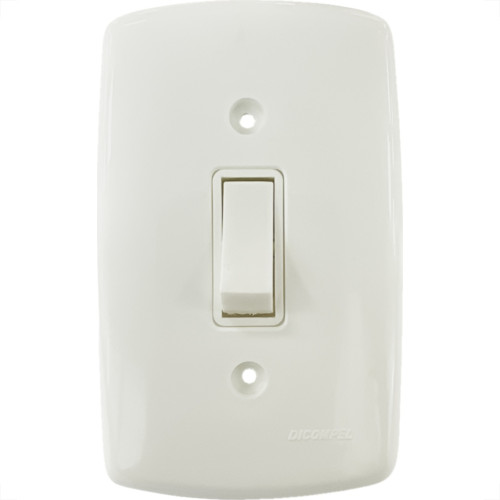 Conjunto Dicompel Monaco Branco Com Placa 4X2 - 1 Simples - Dc-7100/1