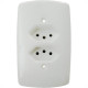 Conjunto Dicompel Monaco Branco Com Placa 4X2 - 2 Tomada 2P+T 10A. - Dc-7300/15