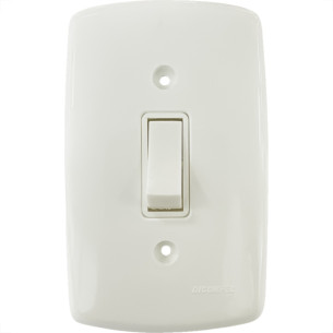 Conjunto Dicompel Monaco Branco Com Placa 4X2 - 1 Paralelo Vertical - Dc-7100/3