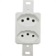 Conjunto Para Condulete Dicompel Monaco Branco 1 Tomada 2P+T. 10A. Branca + 1 Tomada 2P+T. 20A. Branca - Dc-6100/7