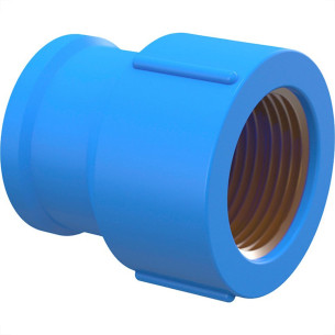 Luva Azul Com Bucha Latao Tigre 25Mm X 3/4''