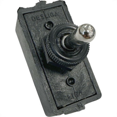Chave Liga/Desliga Alavanca Haste Redonda Metalica Dicompel 4 Terminais Preta 15A. - Dc-105/6
