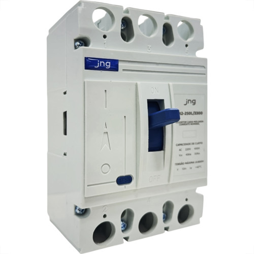 Disjuntor Jng Caixa Moldada Jm2-250L/3300 - 200A. Tripolar - 15186