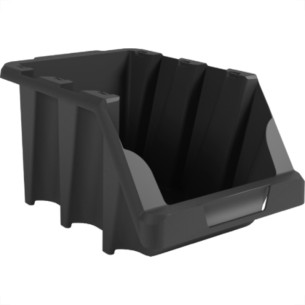 Gaveteiro Preto Bin No.3 Presto Empilhavel - Kit C/12 Pecas