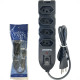 Filtro Linha Dicompel 4 Tomadas 2P+T. Preto 10A. Com Chave Liga Desliga Bivolt - Dc-605/11