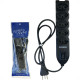 Filtro Linha Dicompel 5 Tomadas 2P+T. Preto 10A. Com Chave Liga Desliga Bivolt - Dc-605/13