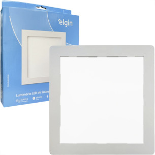 Plafon Led Embutir Elgin Quadrado 18W. 1440Lm. 4000K. Bivolt Branco
