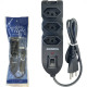 Filtro Linha Dicompel 3 Tomadas 2P+T. Preto 10A. Com Chave Liga Desliga Bivolt - Dc-605/9