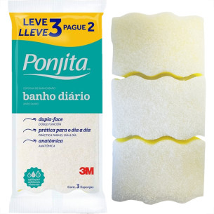 Esponja De Banho Diario 3M Ponjita Leve 3 Pague 2 - H0002271700