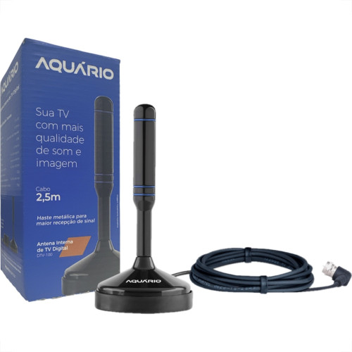 Antena Interna Aquario Digital Hdtv Com Cabo 2,5M