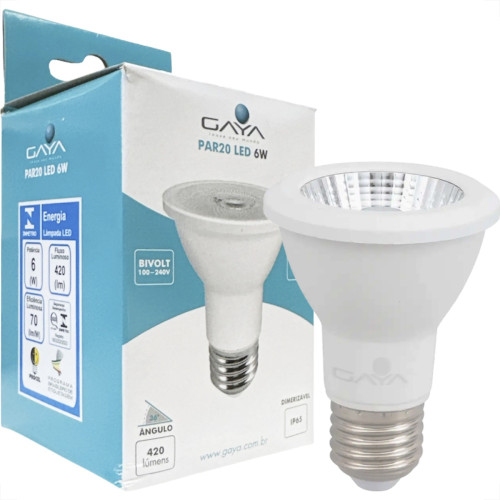 Lampada Led Par 20 Gaya 6W. 420Lm Ip65 Bivolt 2700K. Rosca E-27 - 9255