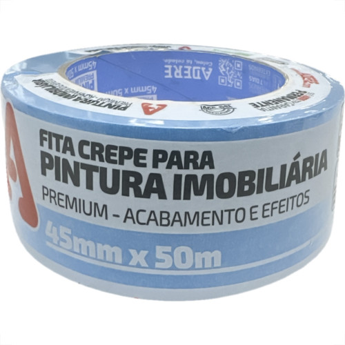 Fita Crepe Adere Para Pintura Imobiliaria Azul Neon 45Mm X 50M - 327