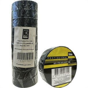 Fita Isolante Eda 10M Preta 9Xy - Kit C/10 Pecas