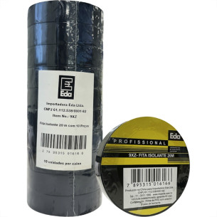 Fita Isolante Eda 20M Preta 9Xz - Kit C/10 Pecas