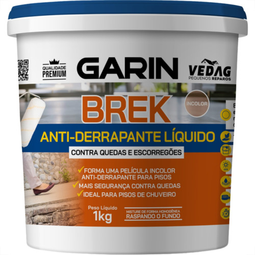 Antiderrapante Liquido Garin Brekpe Contra Quedas Incolor 1Kg