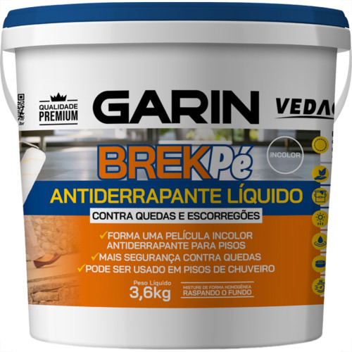 Antiderrapante Liquido Garin Brekpe Contra Quedas Incolor 3,6Kg