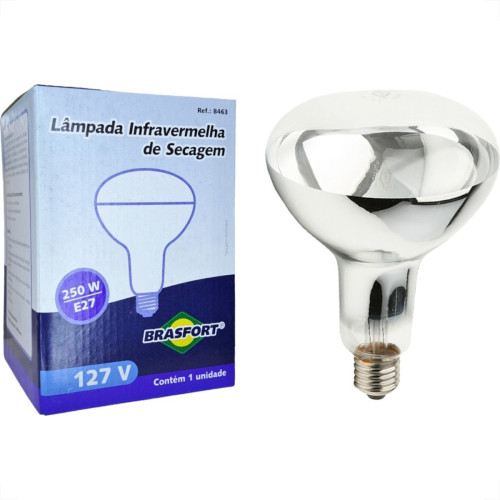 Lampada Para Secagem Infra Vermelho Brasfort 250Wx127V. Lampada Para Secagem Infra Vermelho Brasfort 250Wx127V.