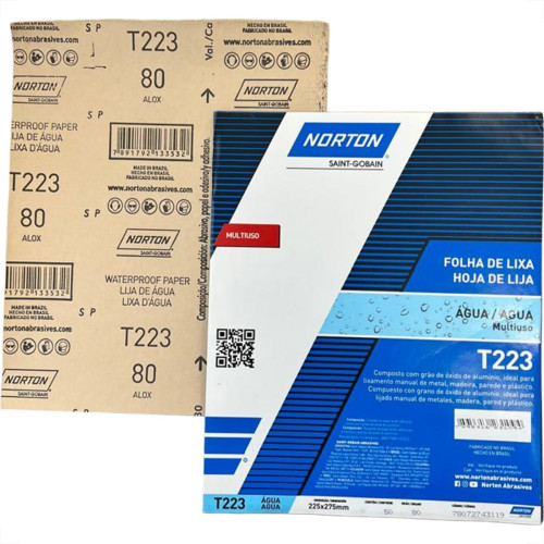 Lixa D Agua Norton 80 - Kit C/50 Pecas
