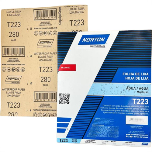 Lixa D Agua Norton 280 - Kit C/50 Pecas