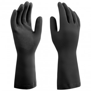 Luva Borracha Mucambo Profissonal Trabalhos Pesados Preta Pro 157 Antiderrapante - 9-Xg - Kit C/10 Pecas