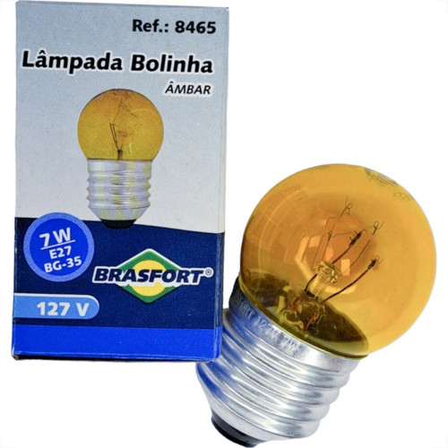 Lampada Bolinha Brasfort 7Wx127V. Ambar - Kit C/25 Pecas Lampada Bolinha Brasfort 7Wx127V. Ambar - Kit C/25 Pecas