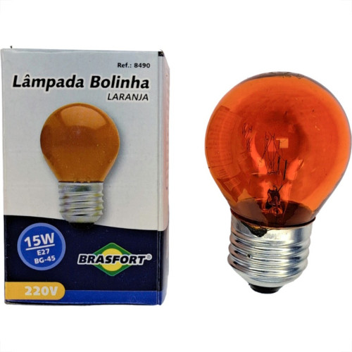 Lampada Colorida Brasfort 15Wx220V. Laranja - Kit C/25 Pecas Lampada Colorida Brasfort 15Wx220V. Laranja - Kit C/25 Pecas