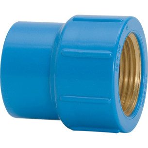 Luva Azul Com Bucha Latao Amanco 25Mm X 3/4