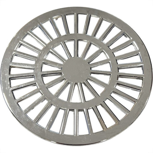 Grelha Plastica Redonda Cromada Luconi 15X15Cm - Kit C/10 Pecas