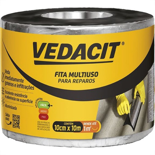Fita Multiuso Otto Vedacit Autoadesiva 10Cm X 10M Fita Multiuso Otto Vedacit Autoadesiva 10Cm X 10M