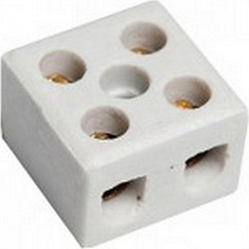 Conector Porcelana Foxlux 2 Polos 16Mm - Kit C/10 Pecas Conector Porcelana Foxlux 2 Polos 16Mm - Kit C/10 Pecas