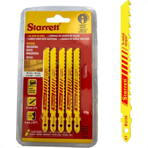 Serra Tico-Tico Lamina Starrett Madeira Bi-Metal Com 5 Pecas Bu36 - 75Mm - 6T