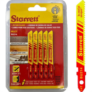 Serra Tico-Tico Lamina Starrett Multi Bi-Metal Com 5 Pecas Bu214 - 50Mm - 14T