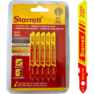 Serra Tico-Tico Lamina Starrett Multi Bi-Metal Com 5 Pecas Bu218 - 50Mm - 18T
