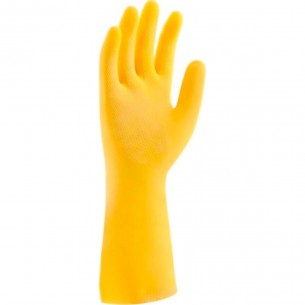 Luva Borracha Mucambo Amarela Pro 280 Forrada Antiderrapante - 6-P - Kit C/10 Pecas
