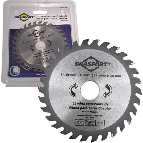 Serra Circular Widea Brasfort 4.3/8''X 30 Dentes X 20Mm Serra Circular Widea Brasfort 4.3/8''X 30 Dentes X 20Mm