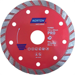 Disco Diamantado Norton Pro Turbo Seco 110X20Mm Marmore E Granito