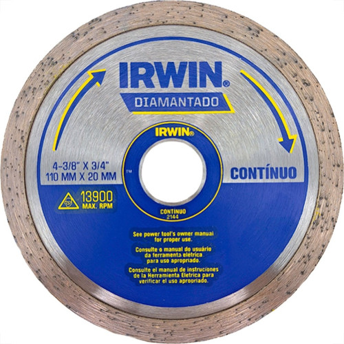 Disco Diamantado Irwin Liso Premium 110Mm X 20Mm - 2144 Disco Diamantado Irwin Liso Premium 110Mm X 20Mm - 2144