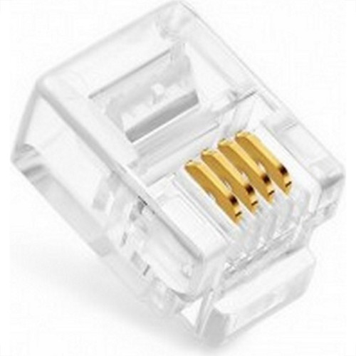 Plug Modular Para Telefonia Rj11 (6X4) - Kit C/10 Pecas Plug Modular Para Telefonia Rj11 (6X4) - Kit C/10 Pecas