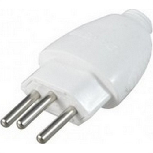 Pino Macho Daneva 2 Polos+Terra 20A. Branco 1616 - Kit C/12 Pecas