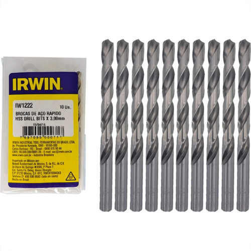 Broca Aco Rapido Irwin 3,0 Mm - Kit C/10 Pecas Broca Aco Rapido Irwin 3,0 Mm - Kit C/10 Pecas