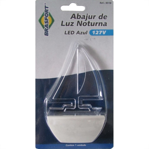Luz Noturna Brasfort Barco Led Azul 127V. - 8518 Luz Noturna Brasfort Barco Led Azul 127V. - 8518