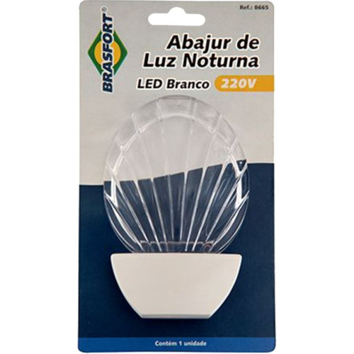 Luz Noturna Brasfort Concha Led Branco 127V. - 8656 Luz Noturna Brasfort Concha Led Branco 127V. - 8656