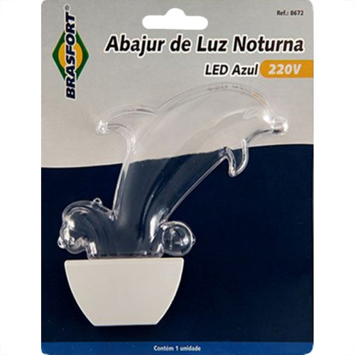 Luz Noturna Brasfort Golfinho Led Azul 127V. - 8667 Luz Noturna Brasfort Golfinho Led Azul 127V. - 8667