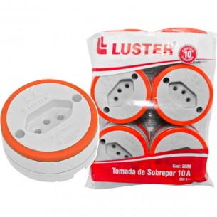 Tomada Externa Luster 2P+T. 10A Grande Cinza 2080 . / Kit C/ 10 Peca