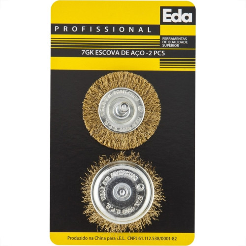 Escova De Aco Jogo Eda Aco Latonado Jogo Com 2 Pecas Com Haste - 7Gk